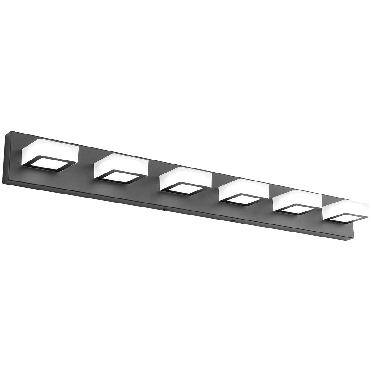 Ralbay LED Black 4 Lights Acrylic Lighting Fixtures Modern Matte Black Bathroom Vanity Lights