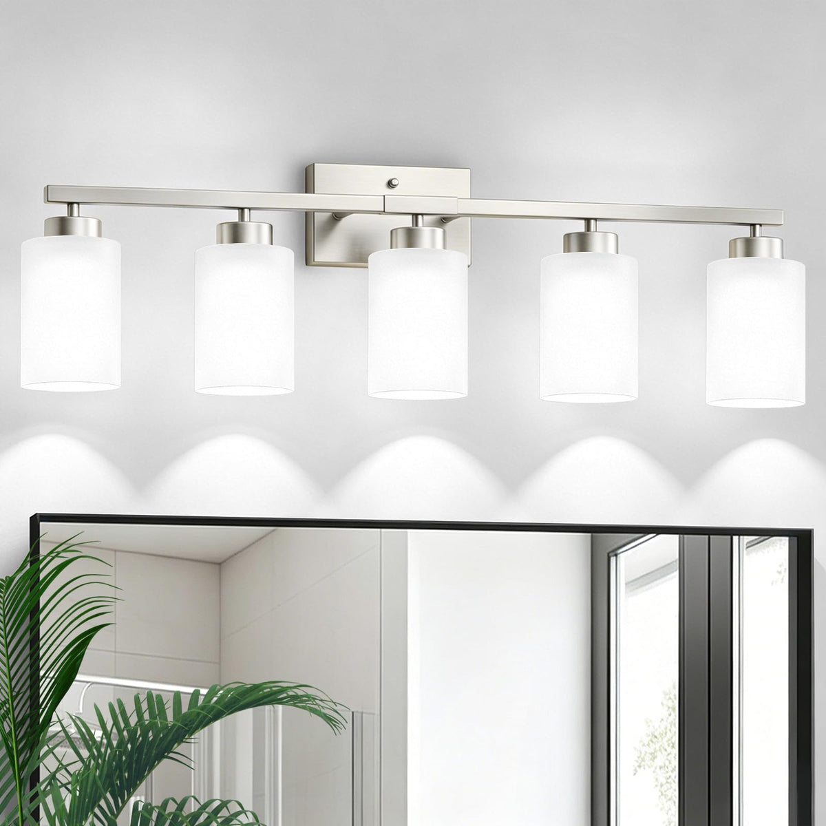 IZORRO Modern Bathroom Light Fixtures, 4 Light Black Vanity Lights, Bathroom Lighting Fixtures Over Mirror with Clear Glass for Living Room Cabinet Bedroom
