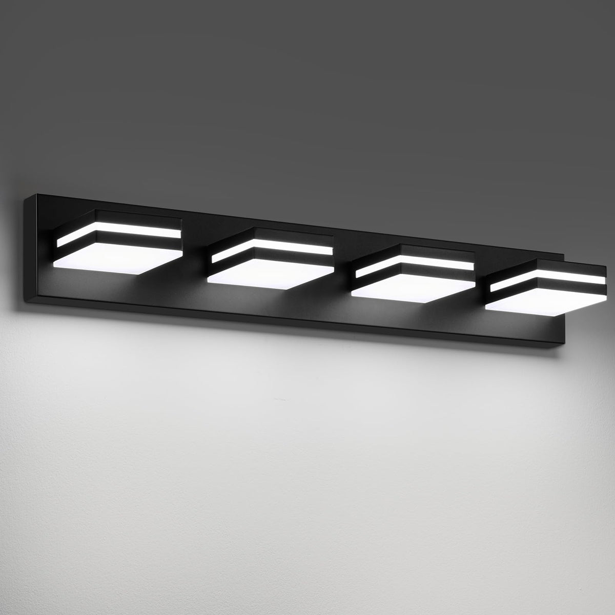 Modern LED Stainless Steel Chrome Acrylic Bathroom Lights Fixtures 3-Light | Wall Lighting,Vanity Lights for Bathroom Over Mirror 6000K 350°Rotate（No Assembly Required）