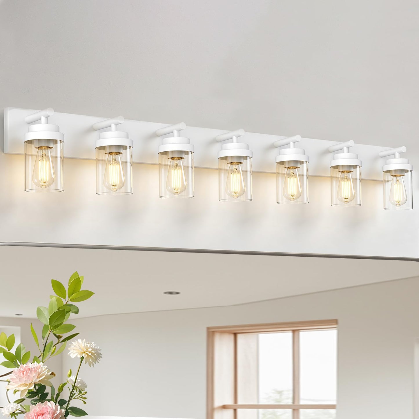 IZORRO Bathroom Vanity Light Fixture, 3-Light 22 Inch Matte Black Bathroom Light Fixtures Over Mirror, with Clear Glass Shade, Modern Farmhouse Vanity Lights, Rustic Restroom Lighting Fixtures