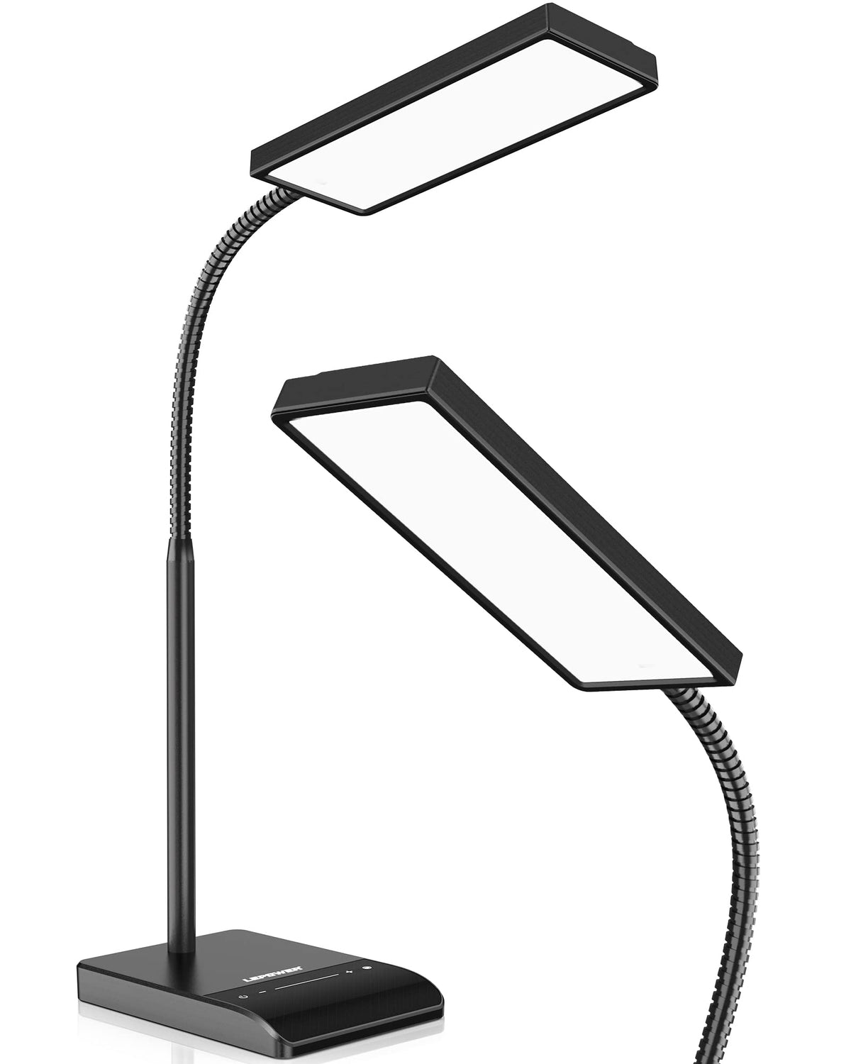 LEPOWER Desk Lamp, 800LM LED for Home Office, True Eye-Caring for Reading | 50 Lighting Modes, 2X Wider Panel, 360° Flexible Gooseneck, Touch Control, 12W Bright Table Lamp for Dorm, Bedroom, Study