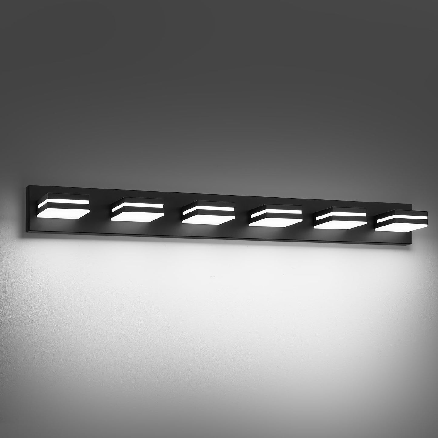 Modern LED Stainless Steel Chrome Acrylic Bathroom Lights Fixtures 3-Light | Wall Lighting,Vanity Lights for Bathroom Over Mirror 6000K 350°Rotate（No Assembly Required）