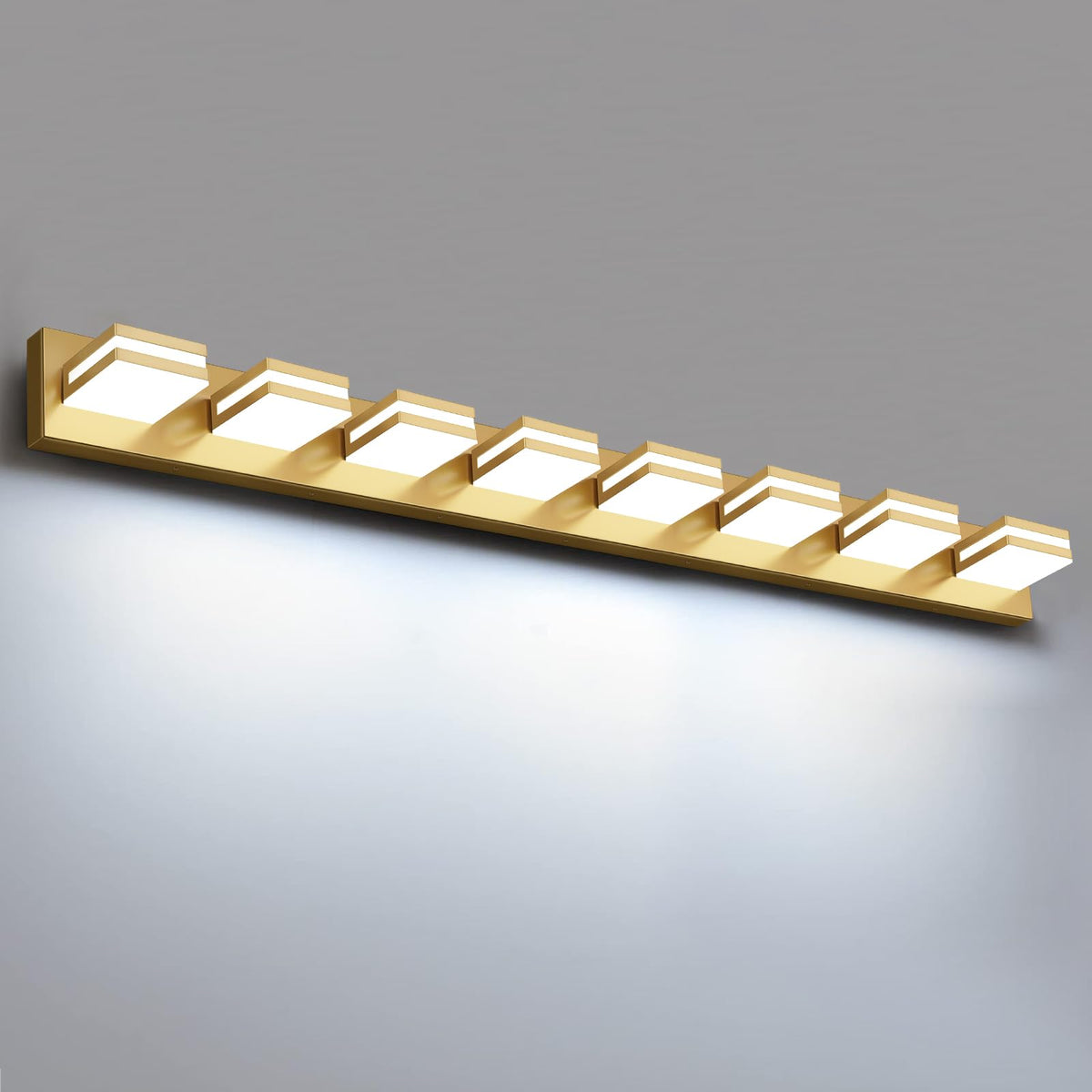 IZORRO LED Modern Bathroom Lights Fixtures(4-Light,Dimmable,360°Rotate),Matte Black Acrylic Wall Lighting,Vanity Lights for Bathroom Over Mirror - 6000k 24In （No Assembly Required）