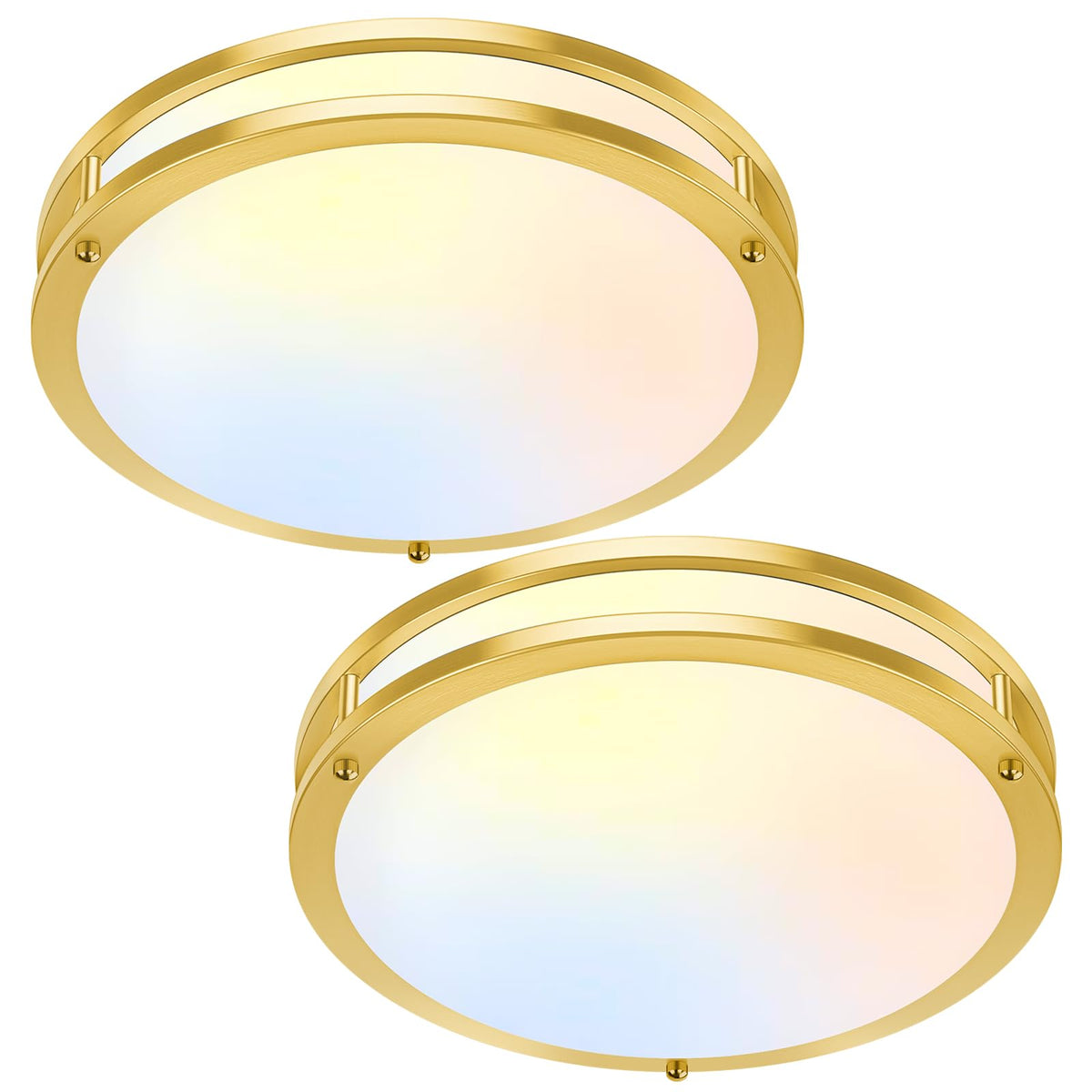 36W LED Ceiling Lights 3600lm Super Bright, Flush Mount Light Fixtures | Dimmable, 6500K/5000K/4000K/3000K/2700K Adjusted Modern Ceiling Lights 2PACK, 13in Ceiling Lamps for Bedroom Kitchen, Nickle