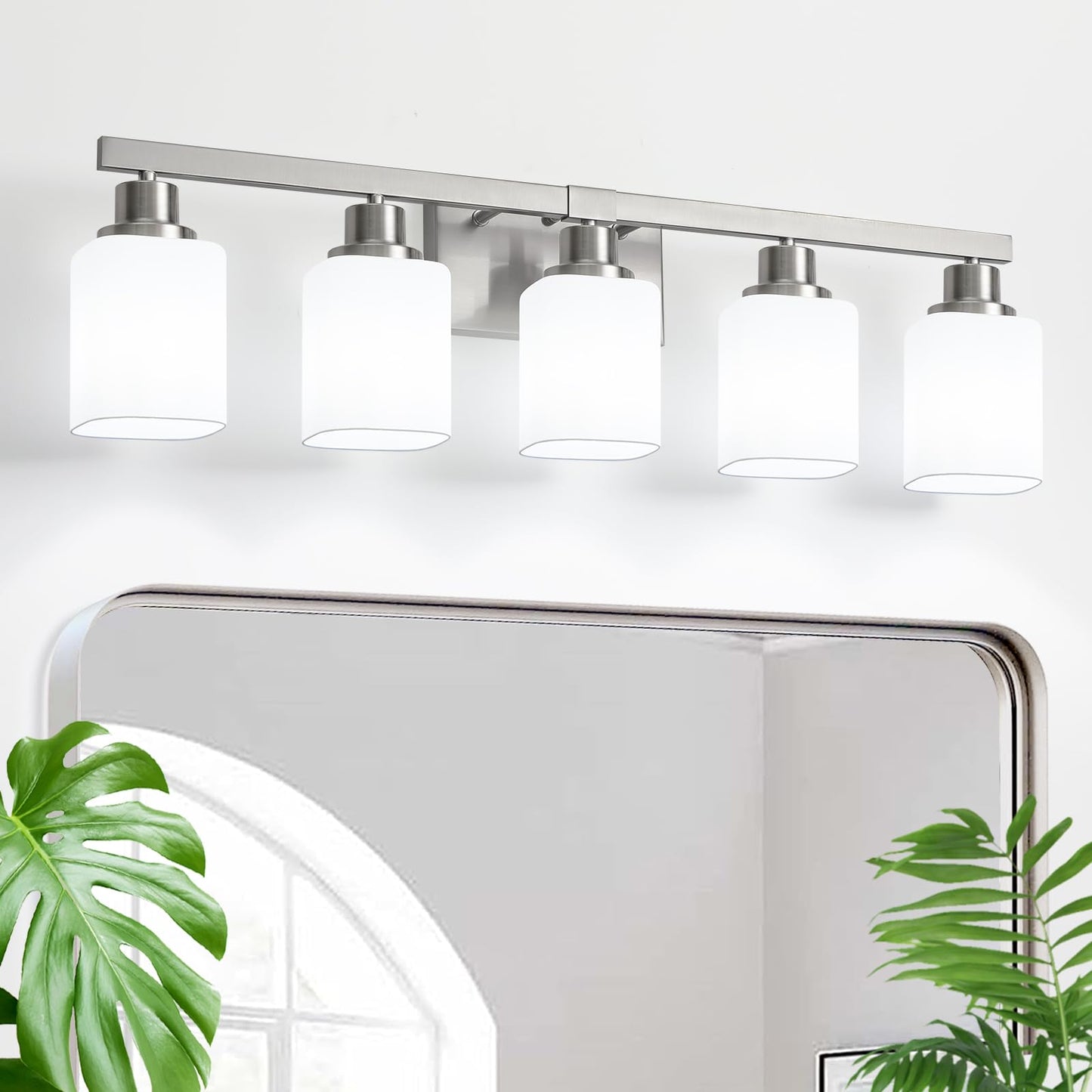 3-Light Bathroom Vanity Light,Modern Matte Black Bathroom Light Fixtures with Square Frosted Glass,Wall Sconces Lighting fixtures Over Mirror Restroom, Living Room Hallway