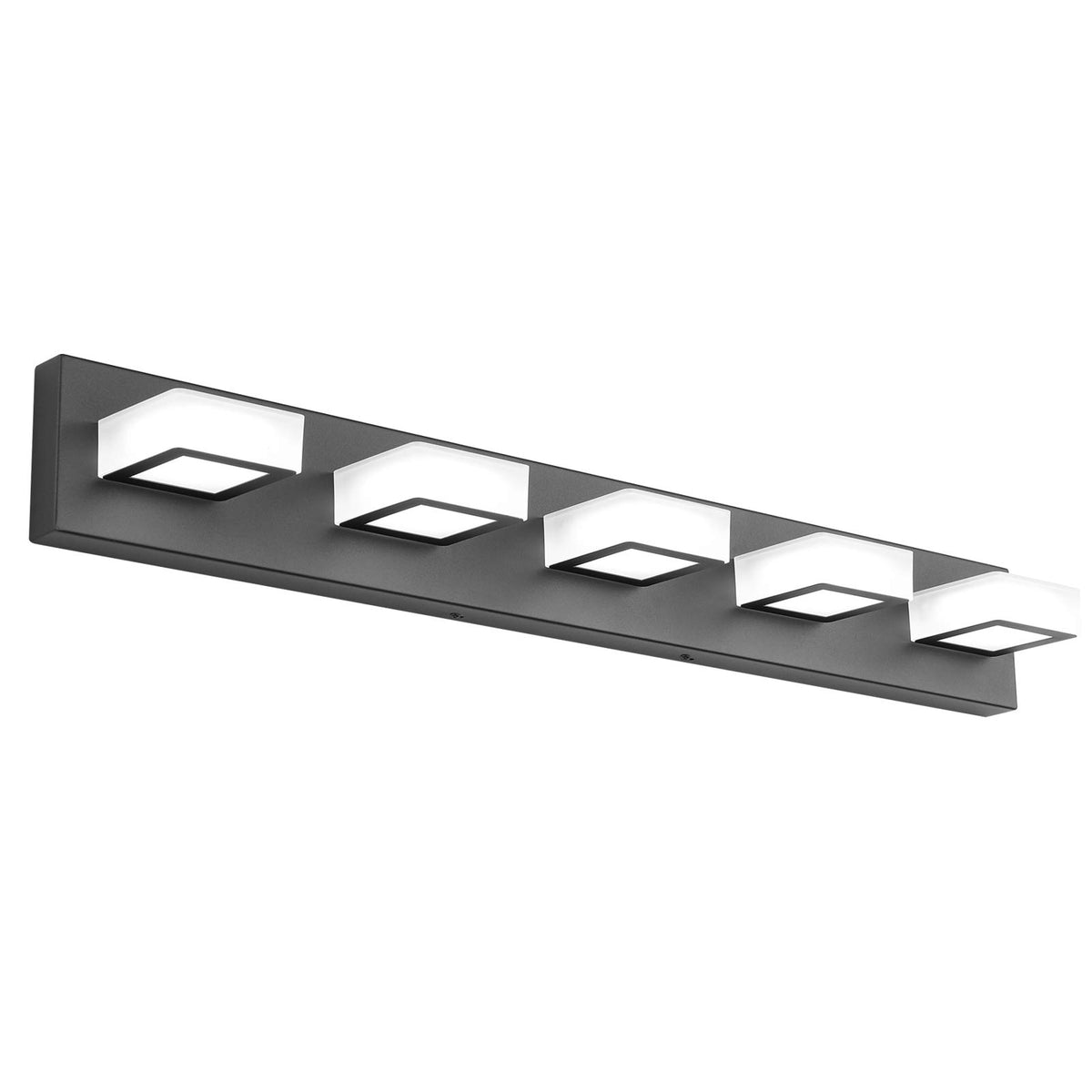 Ralbay LED Black 4 Lights Acrylic Lighting Fixtures Modern Matte Black Bathroom Vanity Lights