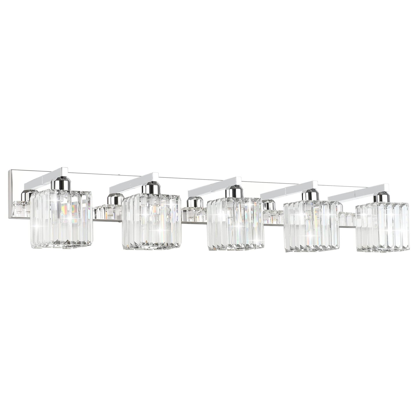 Aipsun Brushed Nickel Vanity Light Bathroom Lighting Fixtures 3 Light Crystal Modern Bathroom Vanity Light (Exclude Bulb)