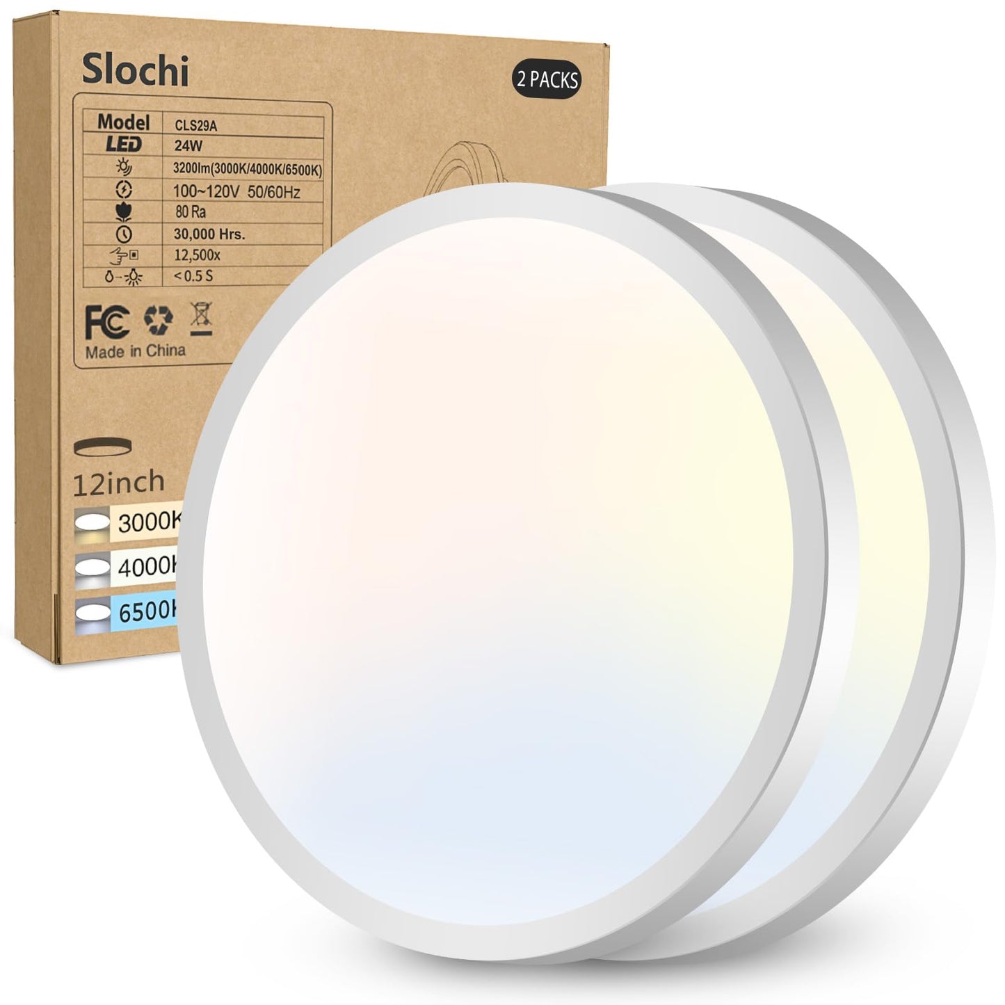 8PACK LED Flush Mount Ceiling Light Fixture, 3000K-4000K-6500K & 100W Equivalent Modern Kitchen Recessed Ceiling Lamp 15W 1500Lm 7.5 Inch Closet Round Surface for Bathroom Laundry Bedroom Hallway