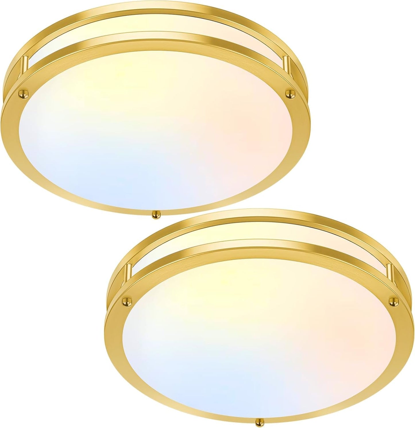 36W LED Ceiling Lights 3600lm Super Bright, Flush Mount Light Fixtures | Dimmable, 6500K/5000K/4000K/3000K/2700K Adjusted Modern Ceiling Lights 2PACK, 13in Ceiling Lamps for Bedroom Kitchen, Nickle