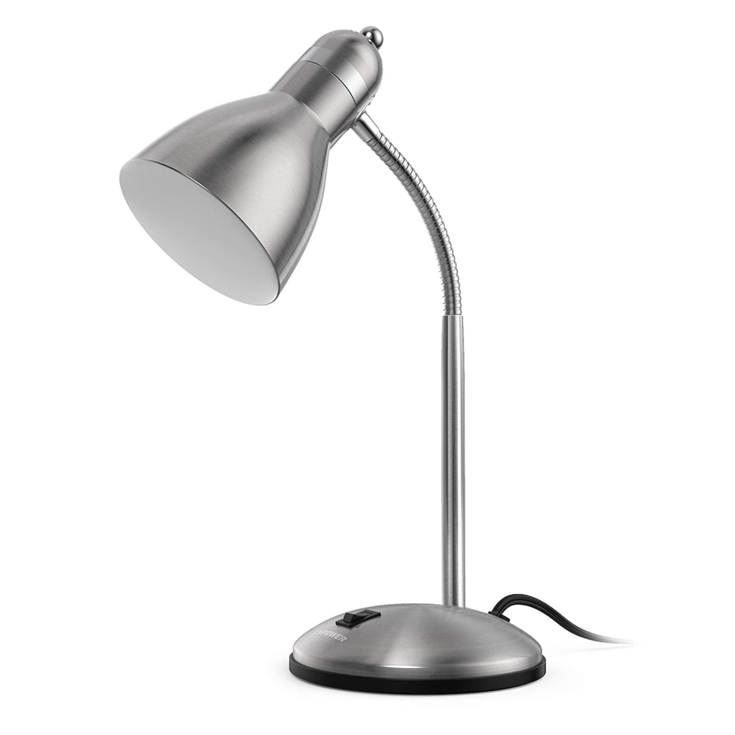 LEPOWER Metal Desk Lamp, Adjustable GooseNeck Reading Light for Bedroom | Compact & Sturdy, Space-Saving for Bedside & Dorm, E26 Table Lamp, Eye-Caring, Ldeal for Study, Office, Back to School