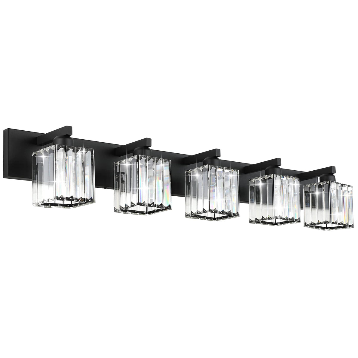 Aipsun Brushed Nickel Vanity Light Bathroom Lighting Fixtures 3 Light Crystal Modern Bathroom Vanity Light (Exclude Bulb)