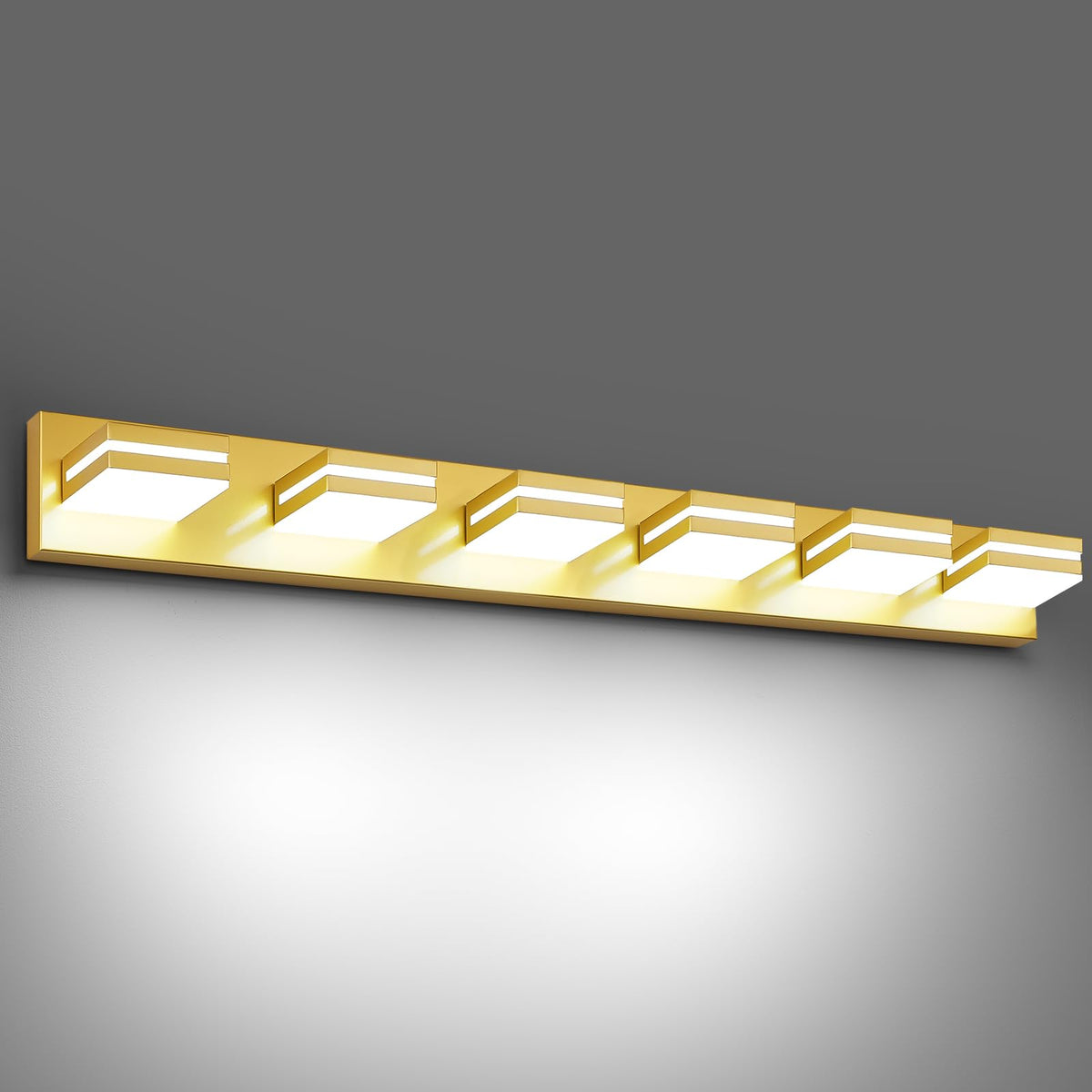 Modern LED Small Black Acrylic Bathroom Lights Fixtures 3-Light | Wall Lighting,Vanity Lights for Bathroom Over Mirror 6000K 350°Rotate（No Assembly Required）