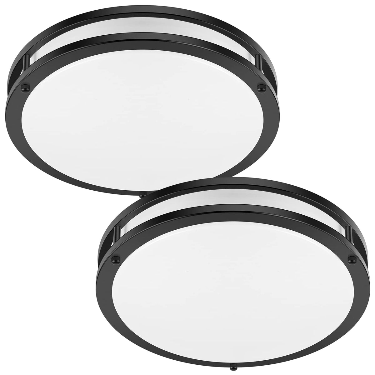 36W LED Ceiling Lights 3600lm Super Bright, Flush Mount Light Fixtures | Dimmable, 6500K/5000K/4000K/3000K/2700K Adjusted Modern Ceiling Lights 2PACK, 13in Ceiling Lamps for Bedroom Kitchen, Nickle