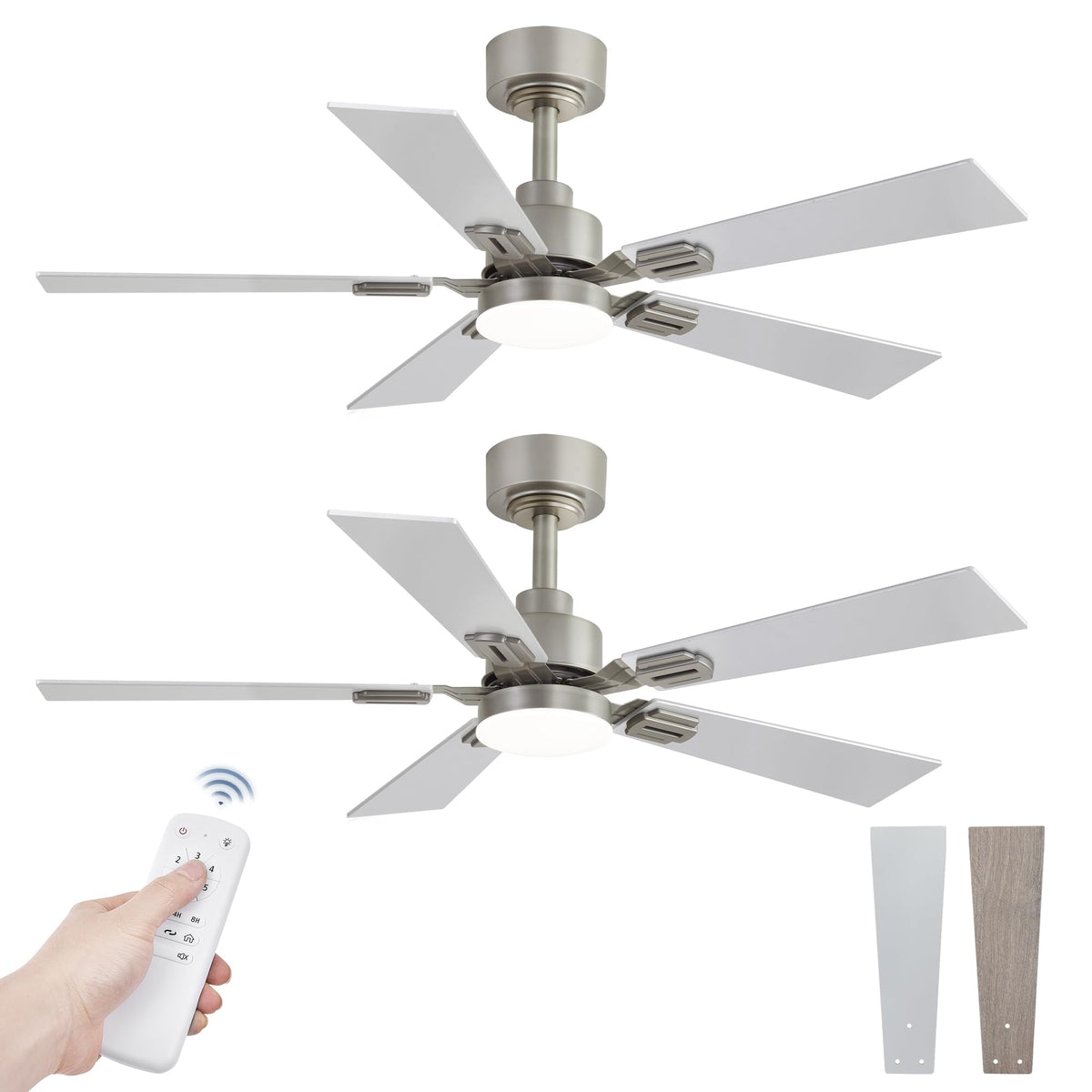 Fanbulous 2 Pack of 42 Inch Modern Ceiling Fans with Lights & Remote, Black