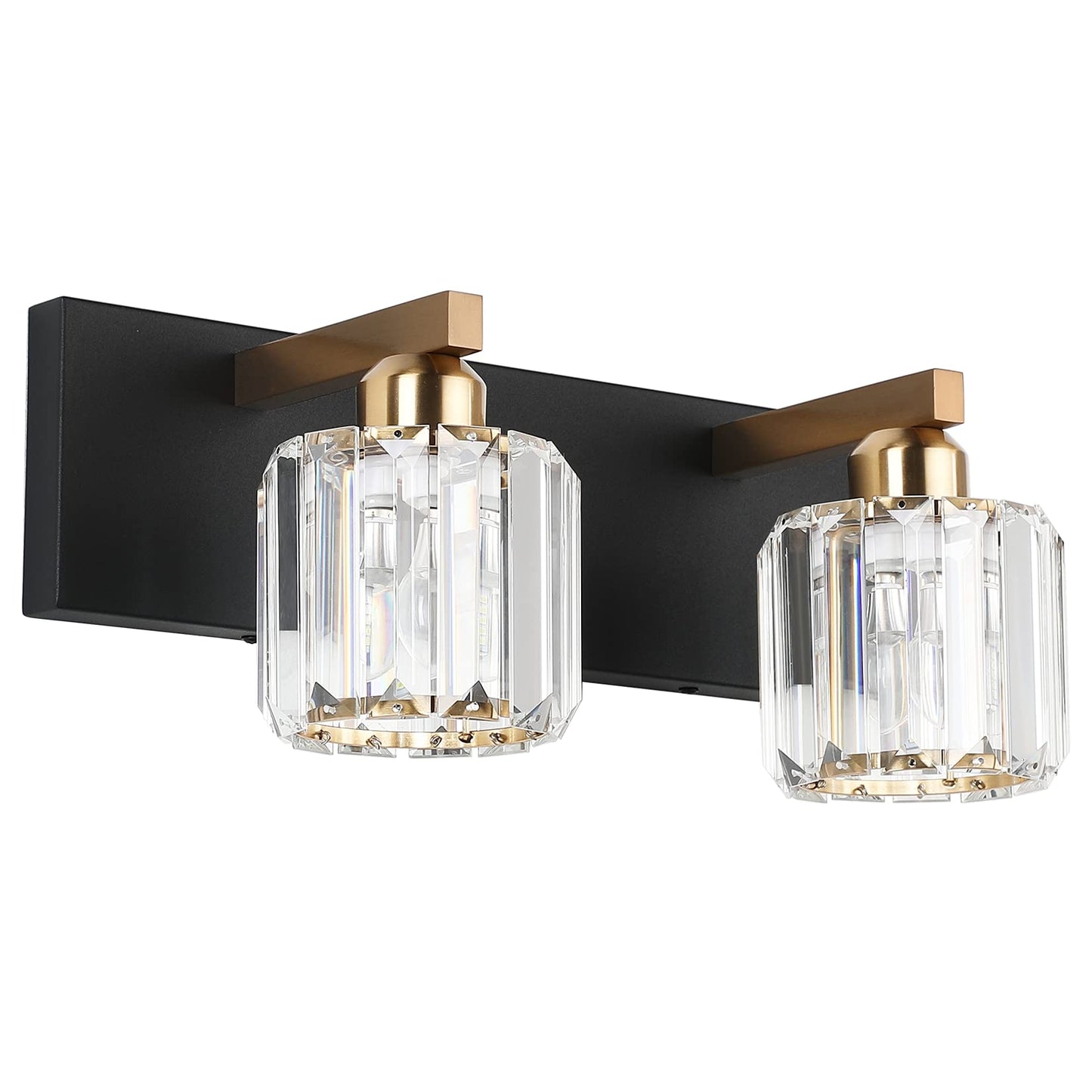 Aipsun Brushed Nickel Vanity Light Bathroom Lighting Fixtures 3 Light Crystal Modern Bathroom Vanity Light (Exclude Bulb)