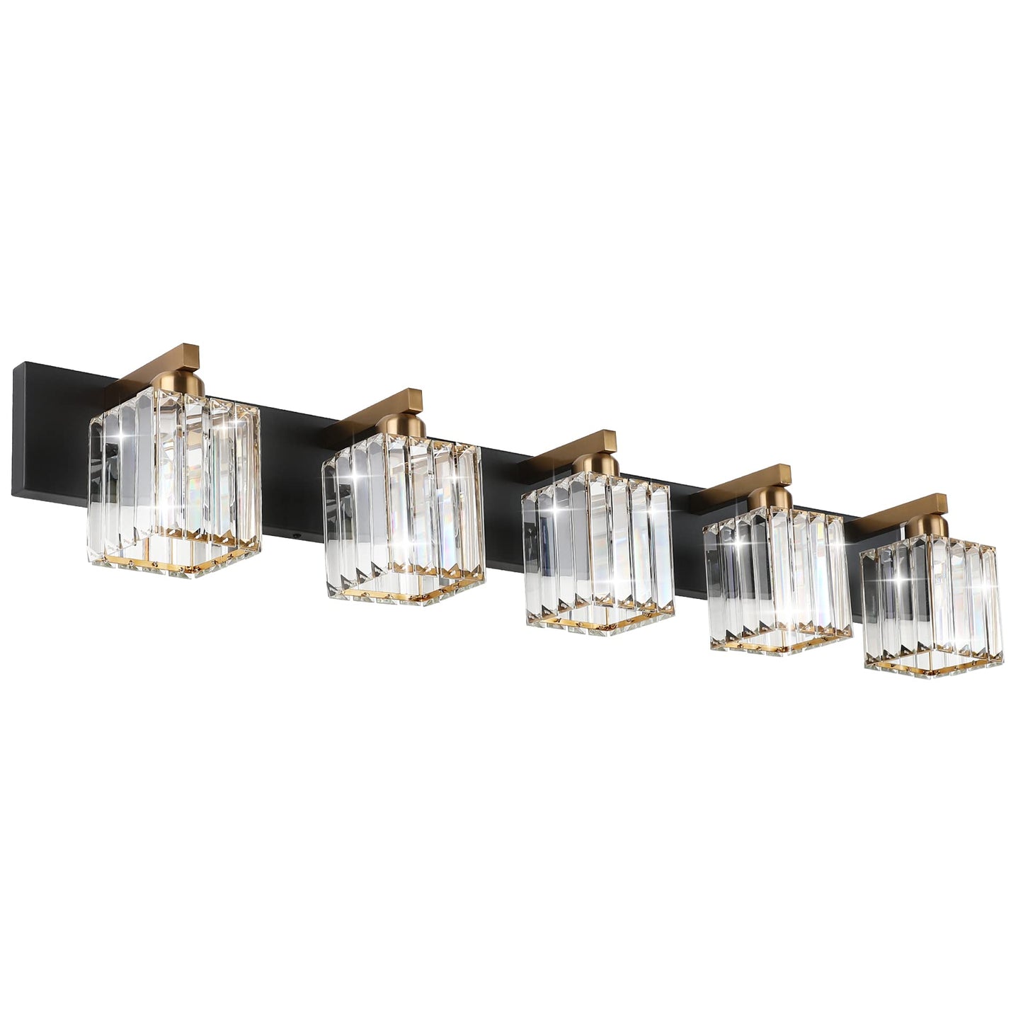 Aipsun Brushed Nickel Vanity Light Bathroom Lighting Fixtures 3 Light Crystal Modern Bathroom Vanity Light (Exclude Bulb)