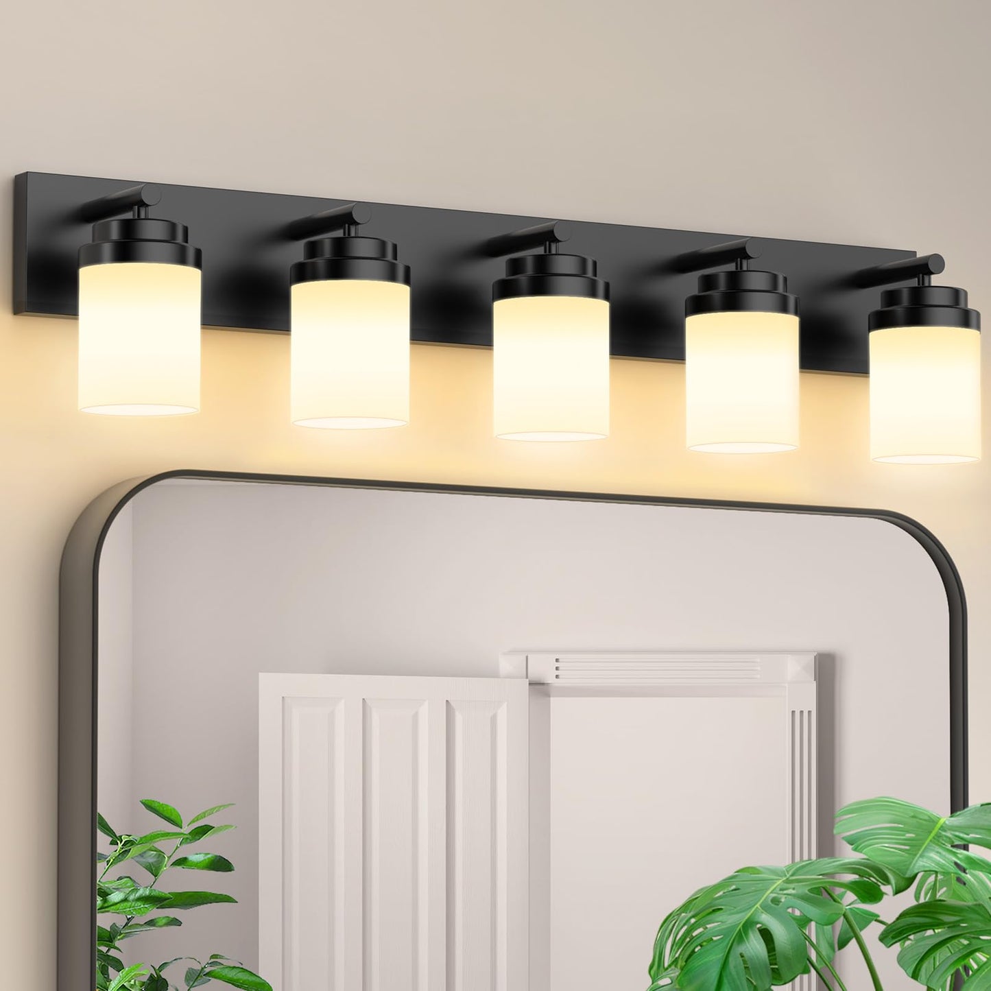 IZORRO Bathroom Vanity Light Fixture, 3-Light 22 Inch Matte Black Bathroom Light Fixtures Over Mirror, with Clear Glass Shade, Modern Farmhouse Vanity Lights, Rustic Restroom Lighting Fixtures