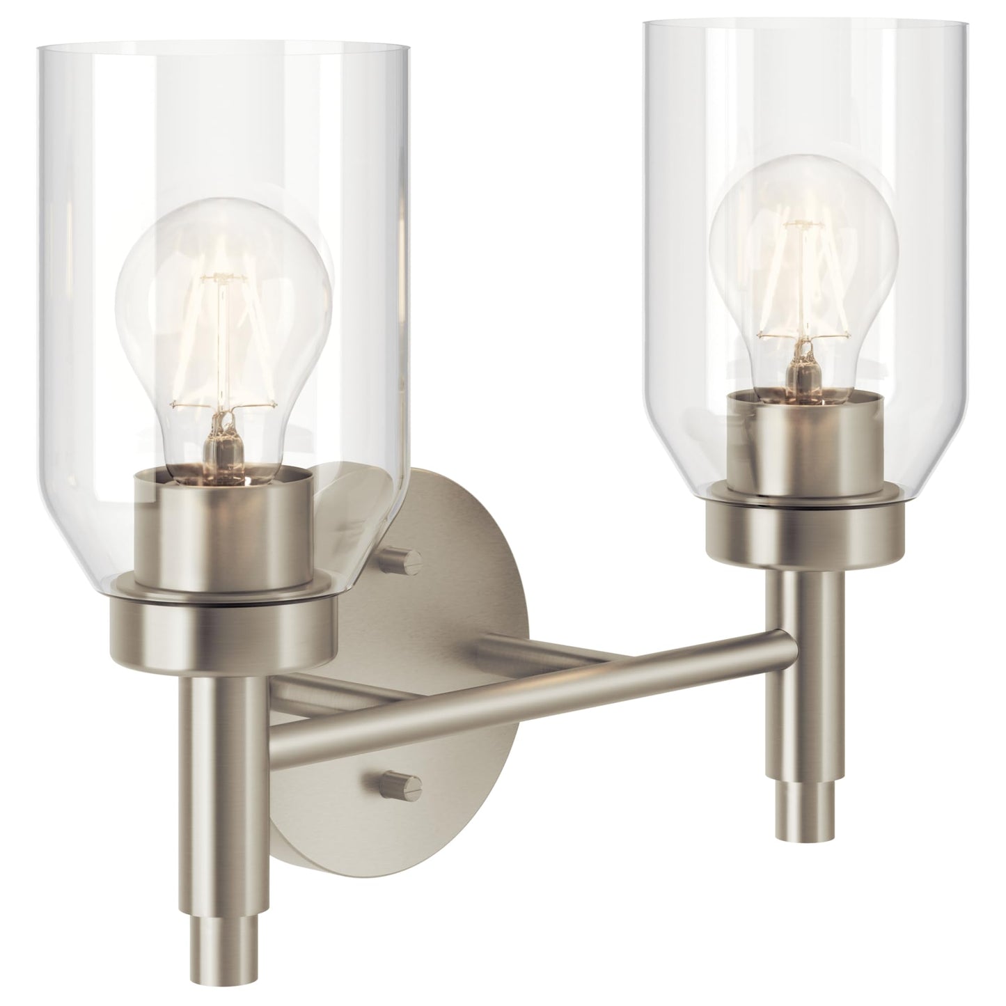 Kichler Madden 3-Light Bathroom Vanity Light, Champagne Bronze | Modern vanity light with clear glass for single bathroom mirrors (24" x 10.5"), 55185CPZ