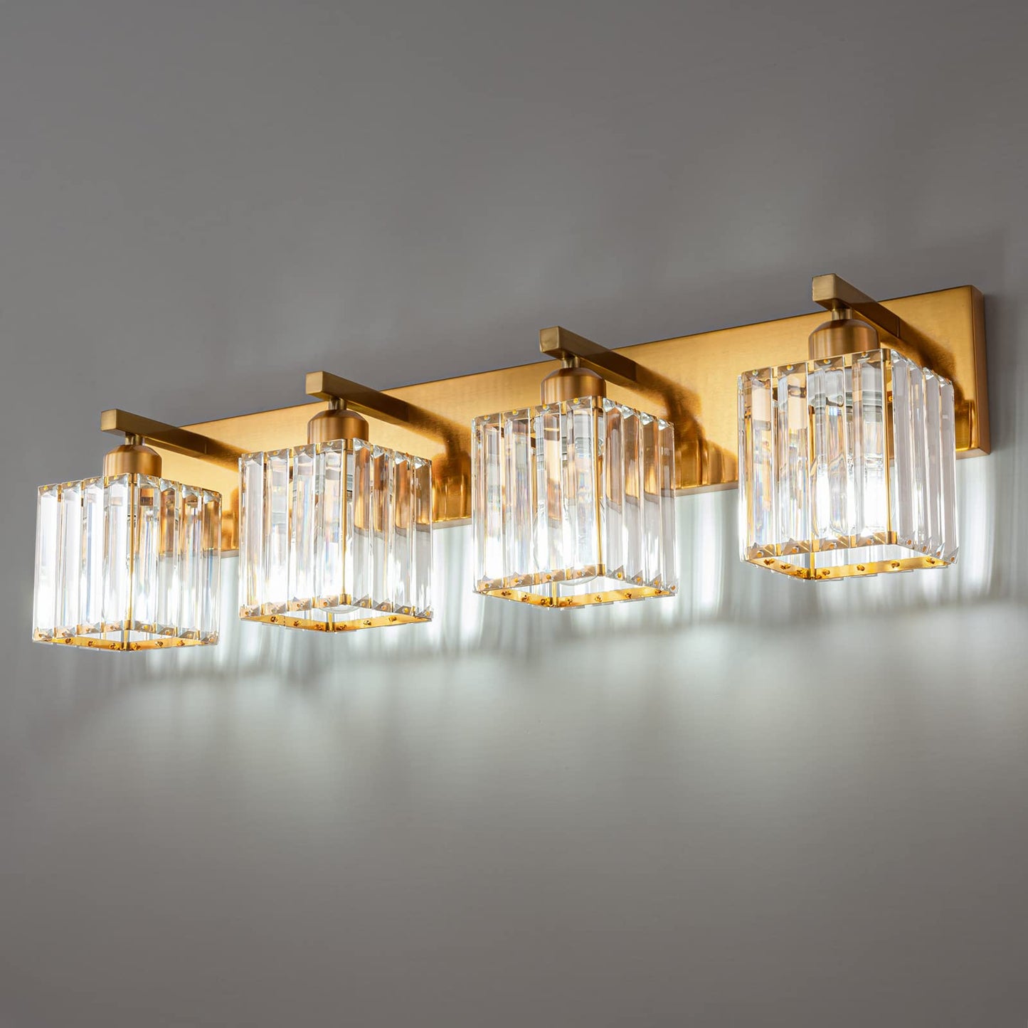 Modern Bathroom Vanity Light 3-Lights Modern Black Crystal Wall Light Bathroom Vanity Light Fixtures