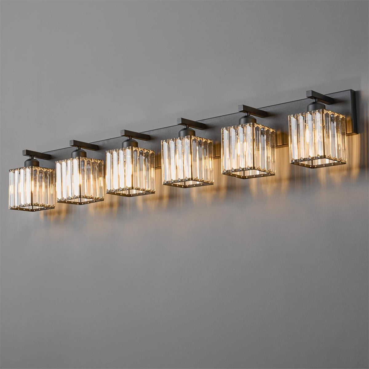 Modern Bathroom Vanity Light 3-Lights Modern Black Crystal Wall Light Bathroom Vanity Light Fixtures