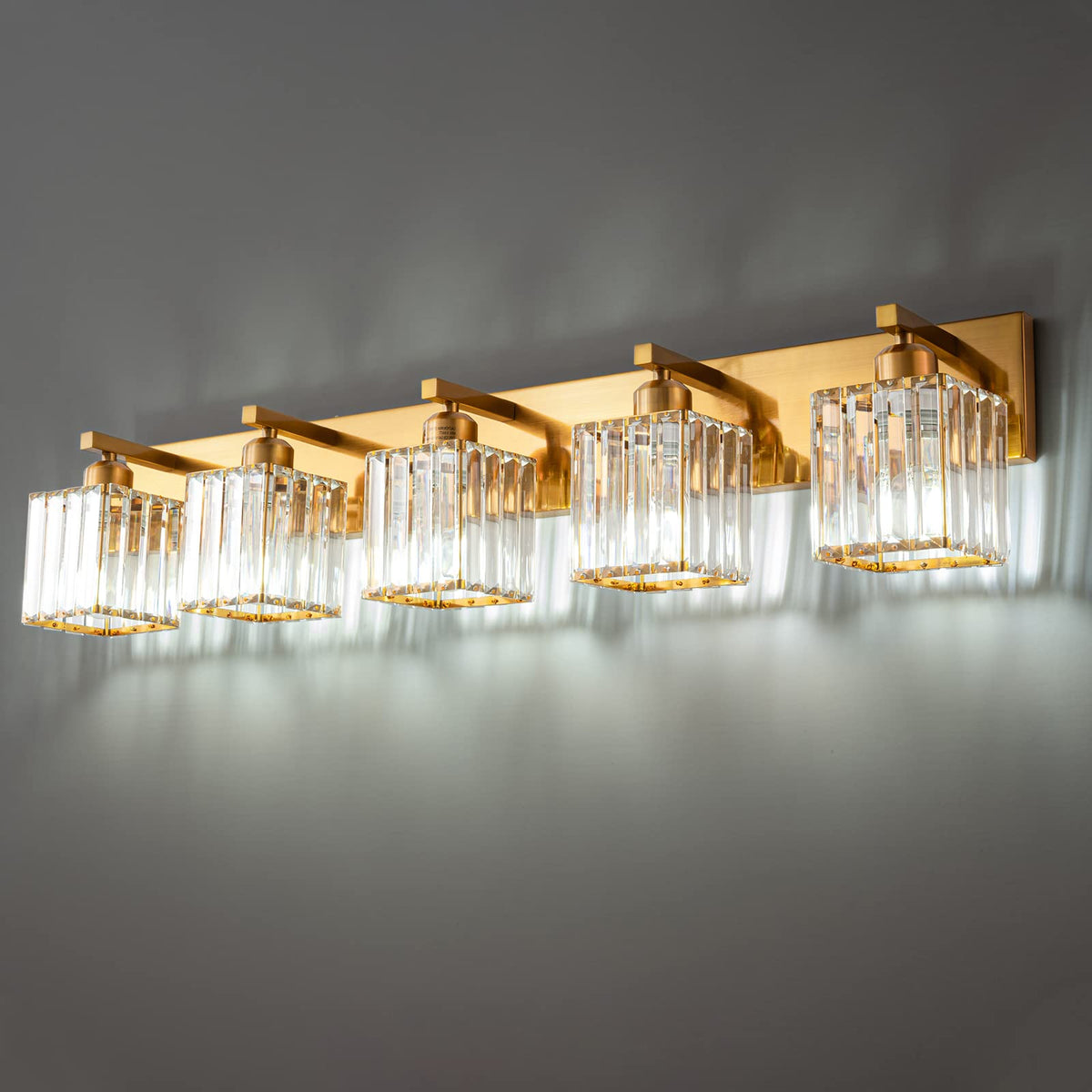 Modern Bathroom Vanity Light 3-Lights Modern Black Crystal Wall Light Bathroom Vanity Light Fixtures