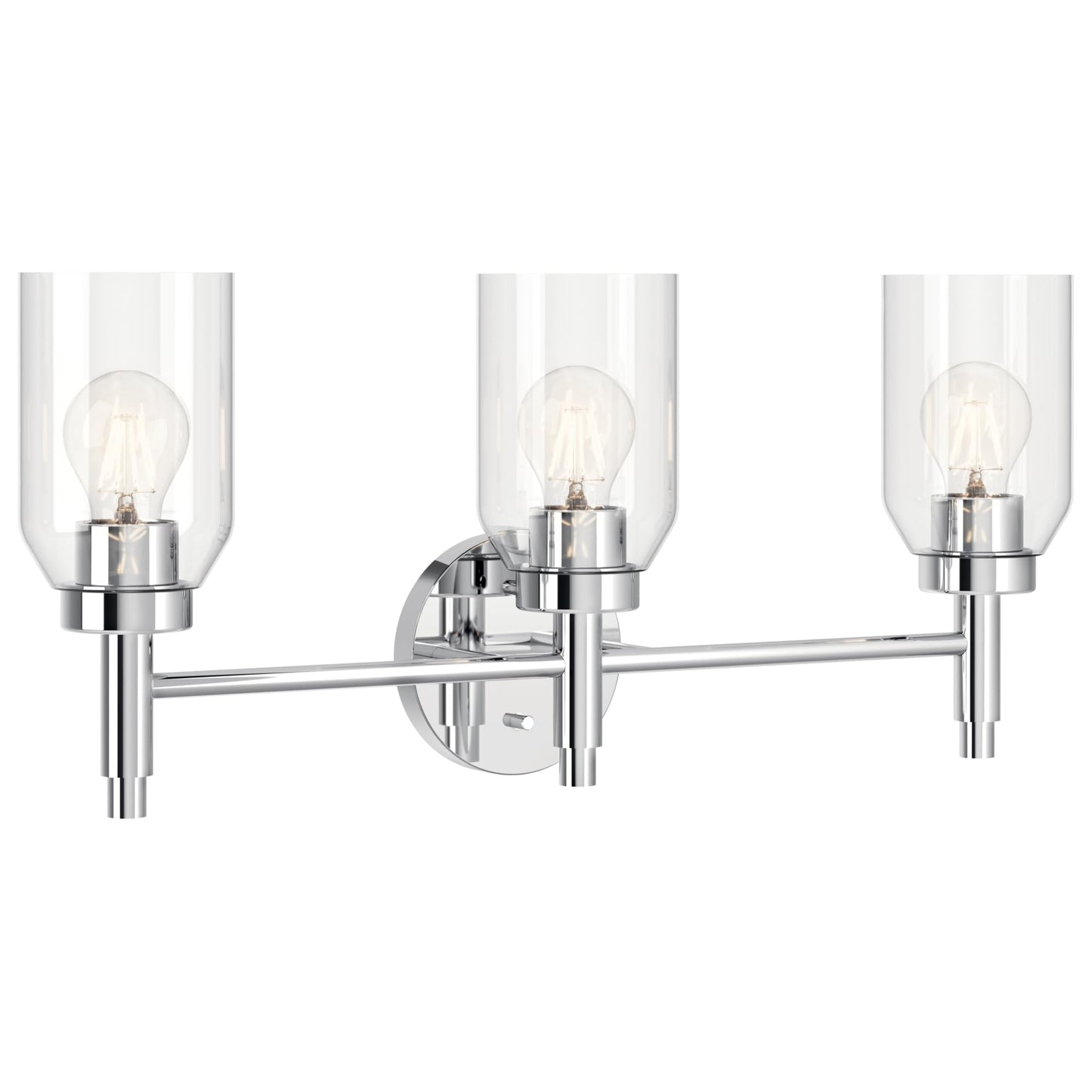 Kichler Madden 3-Light Bathroom Vanity Light, Champagne Bronze | Modern vanity light with clear glass for single bathroom mirrors (24" x 10.5"), 55185CPZ