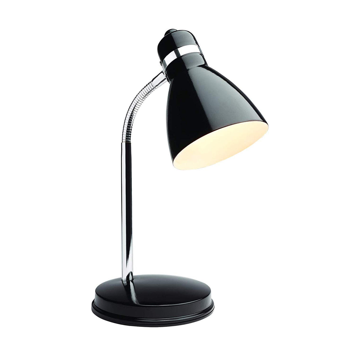 Newhouse Lighting NHDK-OX-BK Oxford Black Metal Flexible Classic Desk or Table Lamp for Office or Bedroom Use