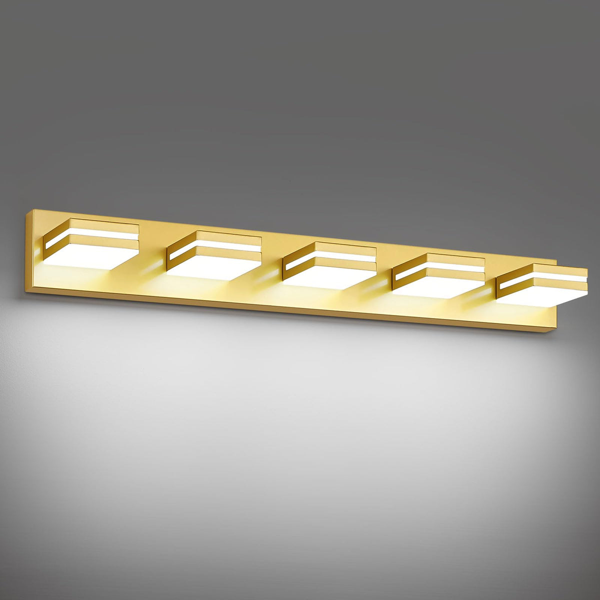 Modern LED Stainless Steel Chrome Acrylic Bathroom Lights Fixtures 3-Light | Wall Lighting,Vanity Lights for Bathroom Over Mirror 6000K 350°Rotate（No Assembly Required）