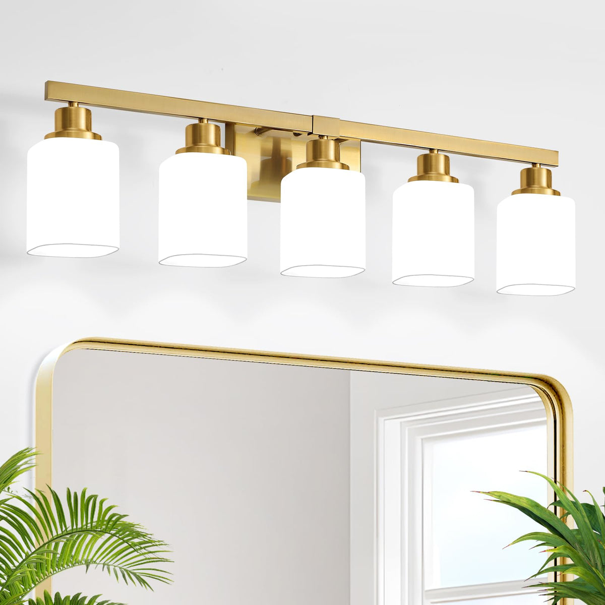 3-Light Bathroom Vanity Light,Modern Matte Black Bathroom Light Fixtures with Square Frosted Glass,Wall Sconces Lighting fixtures Over Mirror Restroom, Living Room Hallway