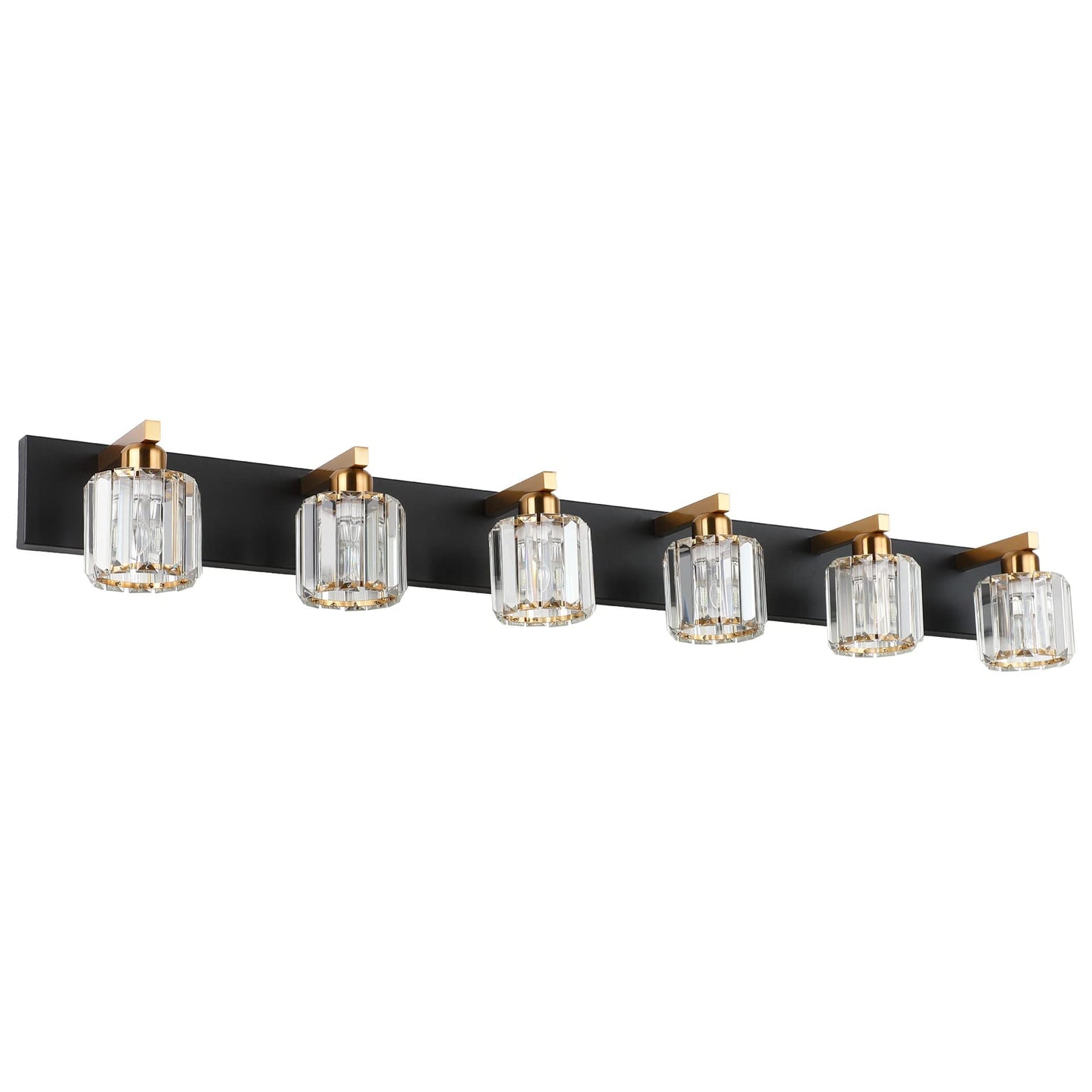 Aipsun Brushed Nickel Vanity Light Bathroom Lighting Fixtures 3 Light Crystal Modern Bathroom Vanity Light (Exclude Bulb)