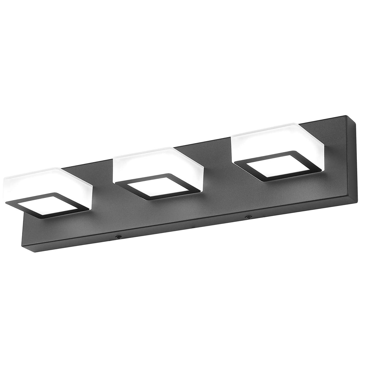 Ralbay LED Black 4 Lights Acrylic Lighting Fixtures Modern Matte Black Bathroom Vanity Lights