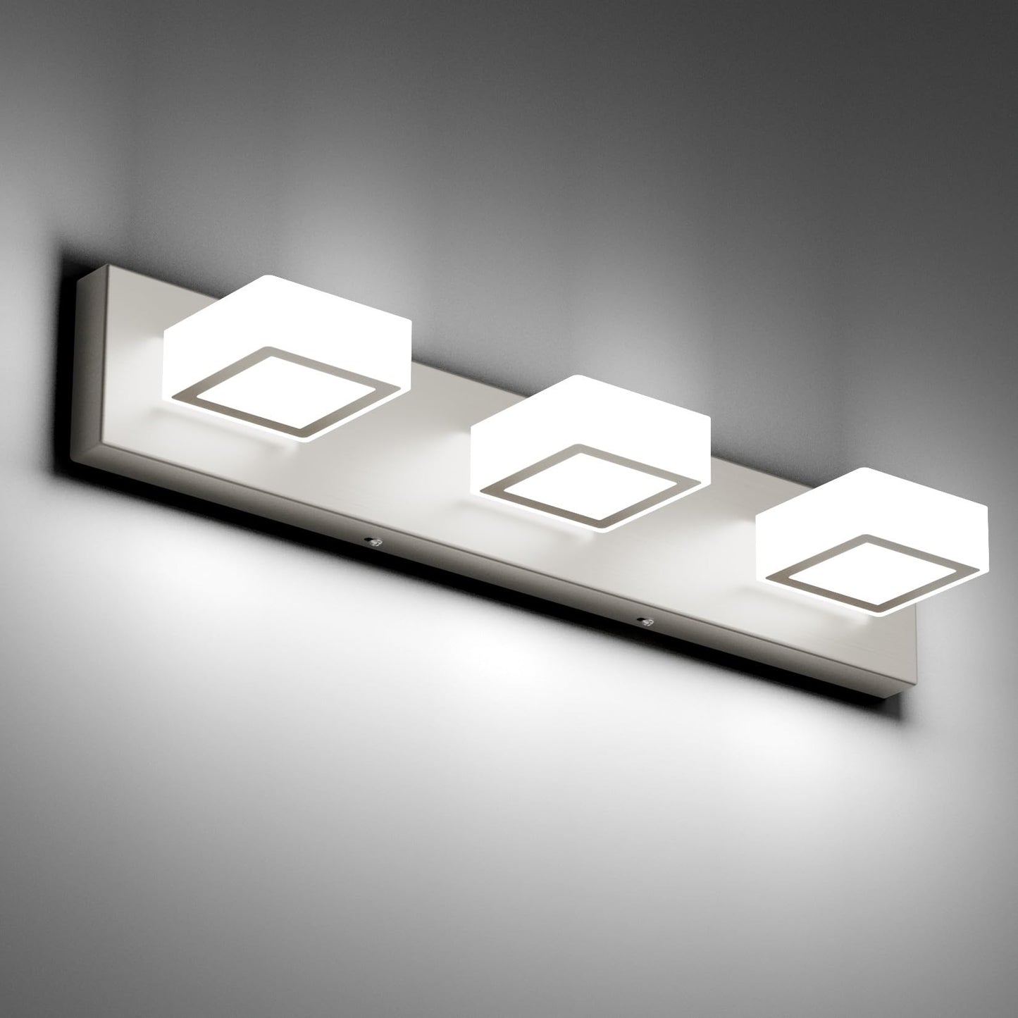 Ralbay LED Black 4 Lights Acrylic Lighting Fixtures Modern Matte Black Bathroom Vanity Lights