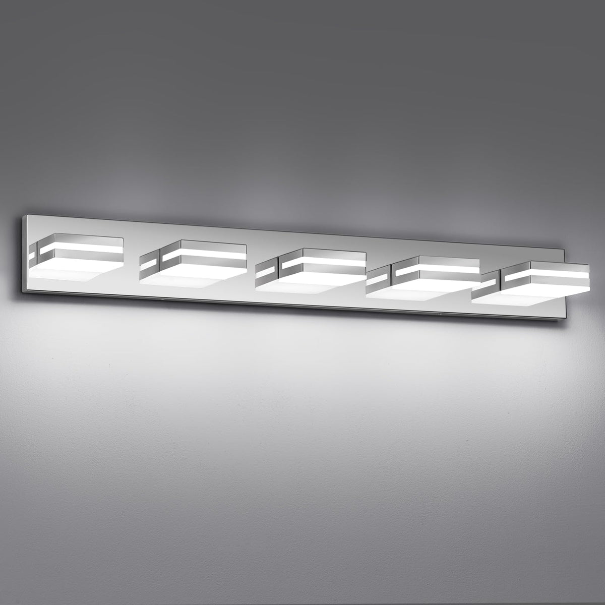 Modern LED Small Black Acrylic Bathroom Lights Fixtures 3-Light | Wall Lighting,Vanity Lights for Bathroom Over Mirror 6000K 350°Rotate（No Assembly Required）