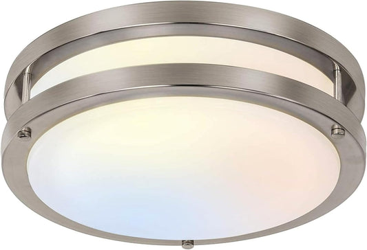 hykolity 13 inch Flush Mount LED Ceiling Light Fixture,5CCT | 2700K/3000K/3500K/4000K/5000K Adjustable Ceiling Lights,Brushed Nickel Saturn Dimmable Lighting for Kitchen,ETL Listed