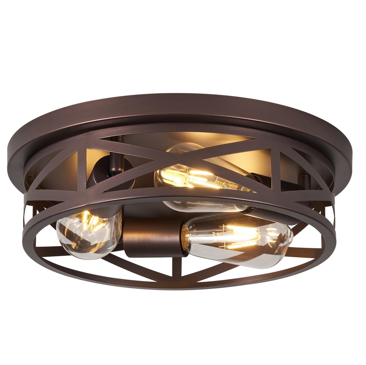 13 inch Black Flush Mount Ceiling Light Fixtures,3-Light Modern Hallway Light Fixtures Ceiling, Black Light Fixture Ceiling Mount for Farmhouse,Kitchen, Bedroom 2 Pack