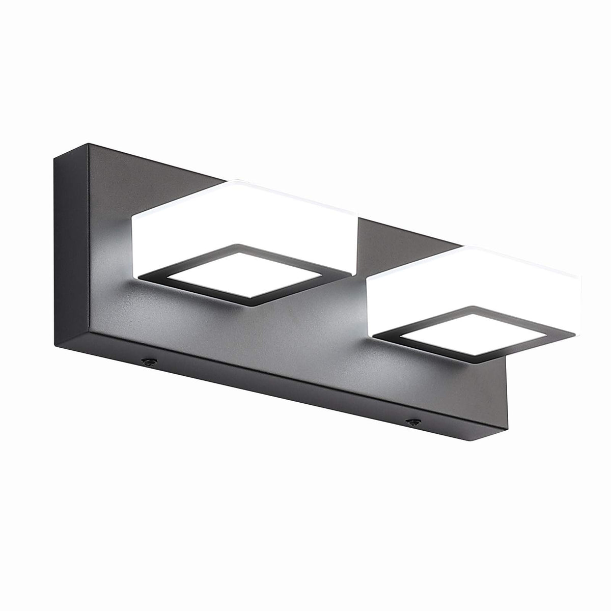 Ralbay LED Black 4 Lights Acrylic Lighting Fixtures Modern Matte Black Bathroom Vanity Lights