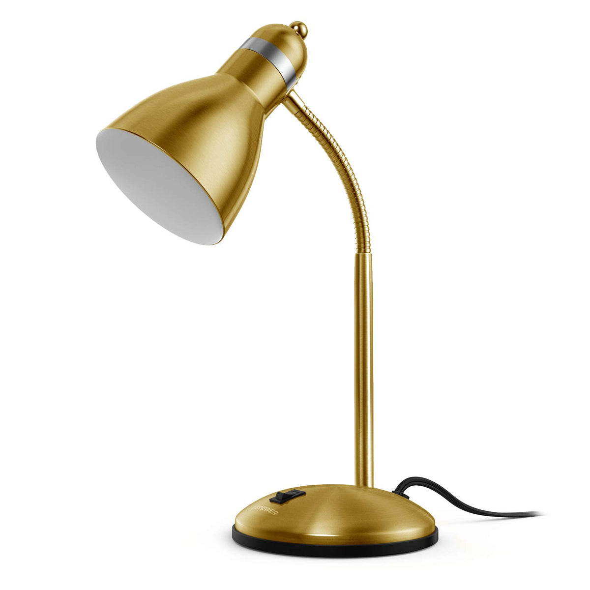 LEPOWER Metal Desk Lamp, Adjustable GooseNeck Reading Light for Bedroom | Compact & Sturdy, Space-Saving for Bedside & Dorm, E26 Table Lamp, Eye-Caring, Ideal for Study, Office, Back to School