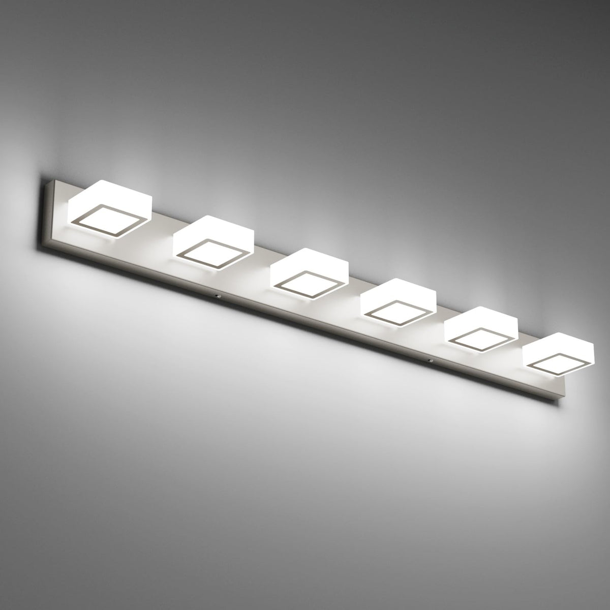 Ralbay LED Black 4 Lights Acrylic Lighting Fixtures Modern Matte Black Bathroom Vanity Lights