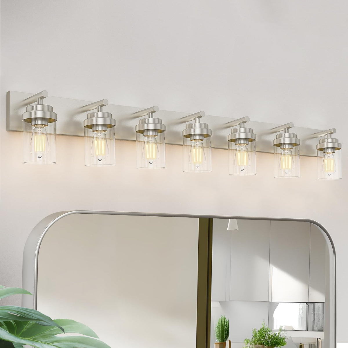 IZORRO Bathroom Vanity Light Fixture, 3-Light 22 Inch Matte Black Bathroom Light Fixtures Over Mirror, with Clear Glass Shade, Modern Farmhouse Vanity Lights, Rustic Restroom Lighting Fixtures