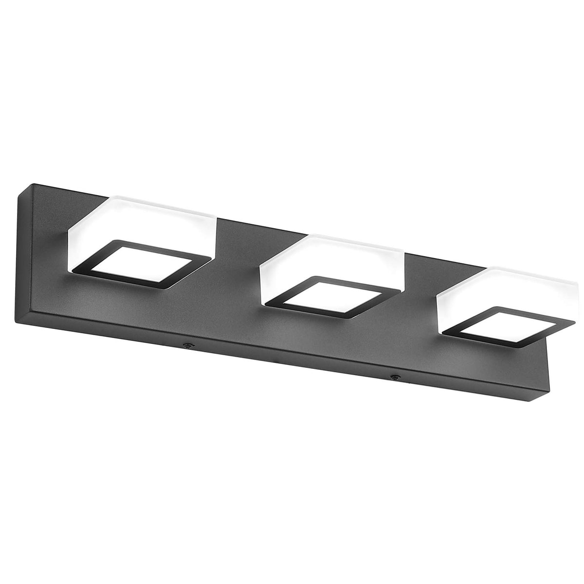 Ralbay LED Black 4 Lights Acrylic Lighting Fixtures Modern Matte Black Bathroom Vanity Lights