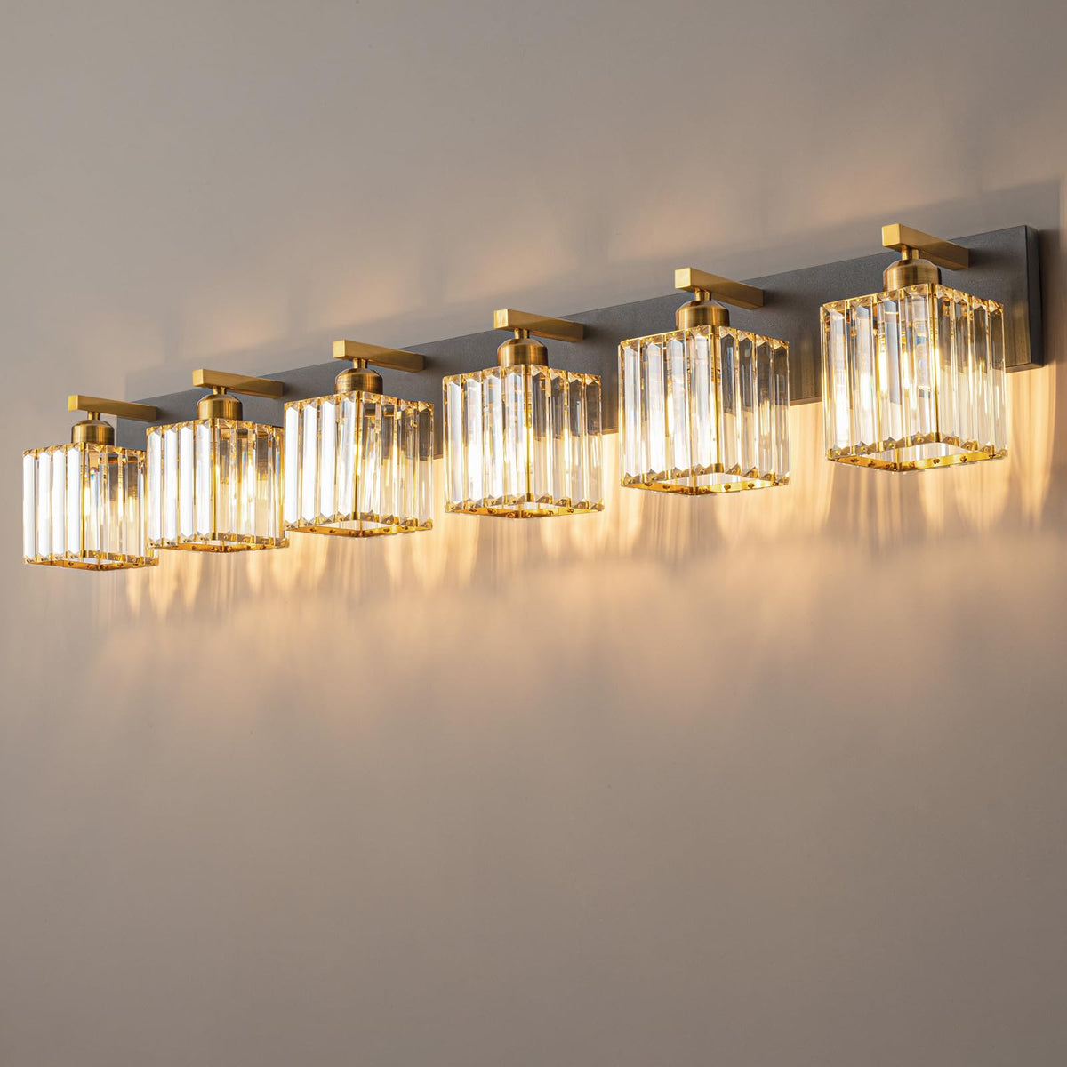 Modern Bathroom Vanity Light 3-Lights Modern Black Crystal Wall Light Bathroom Vanity Light Fixtures