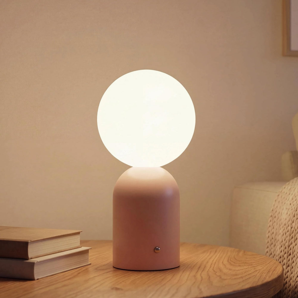10.8” Cordless Rechargeable LED Table Lamp, White Opal Glass Shade, Blue | 2000mAh Touch Dimmable Desk Lamp for Nightstand, Bedroom, Living Room, Office, Entryway, Camping, Patio Indoor & Outdoor Use
