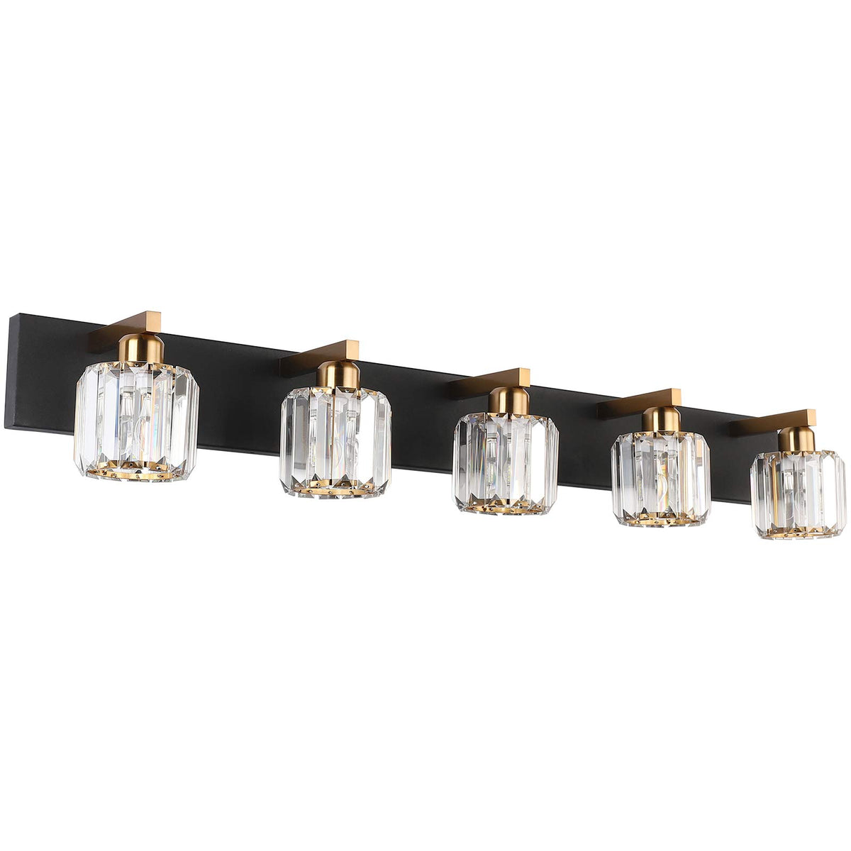 Aipsun Brushed Nickel Vanity Light Bathroom Lighting Fixtures 3 Light Crystal Modern Bathroom Vanity Light (Exclude Bulb)