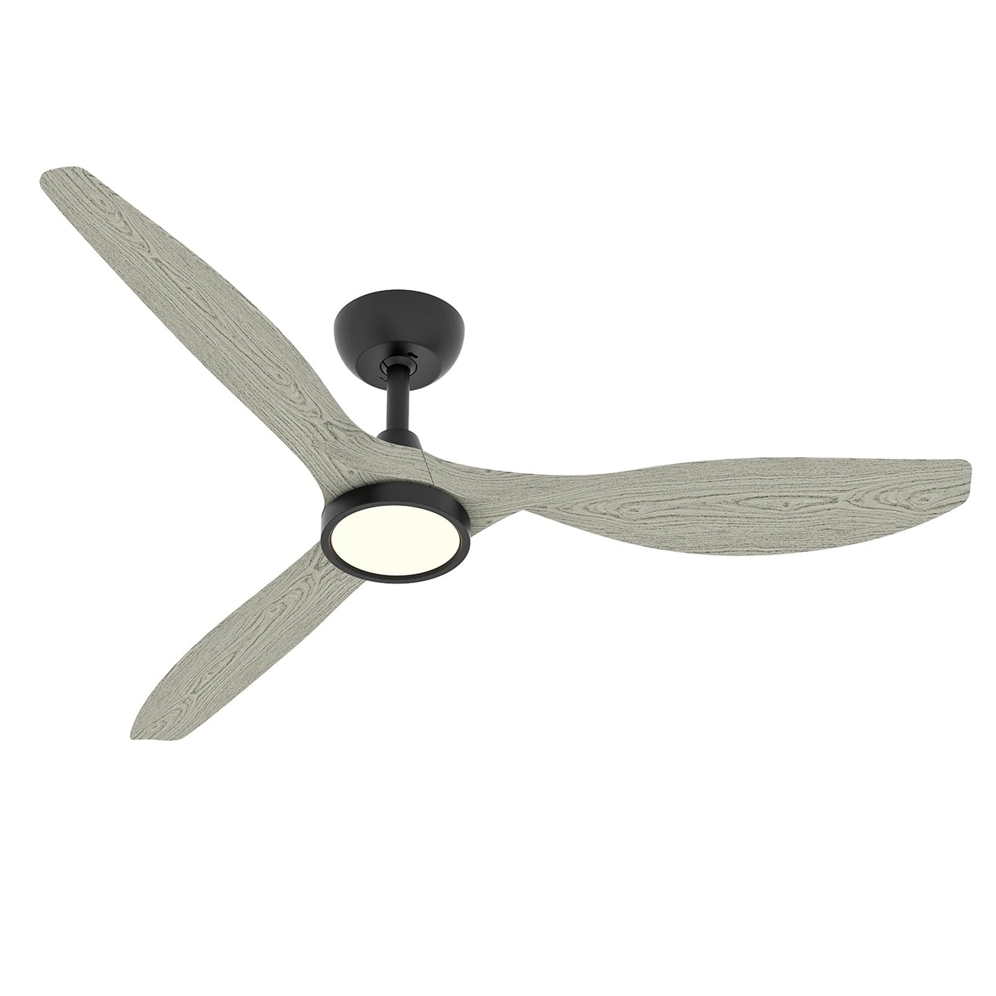 Roomratv 52'' Modern Ceiling Fan with Light, Wide Blade Design, Remote | DC Motor,Reversible,Color Adjustable,Dimmable,Led Light,6 Speeds,3 Timers,Modern,Plastic,Bedrooms, Living rooms,Indoor