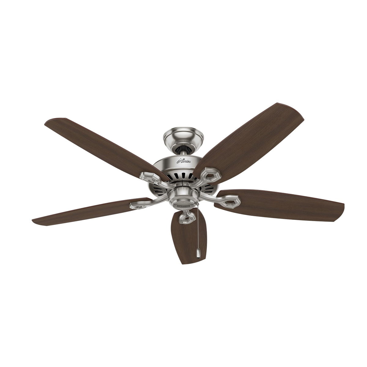 Hunter Builder Elite, Indoor, Ceiling Fan, No Light, 52 inch, New Bronze | Standard Mount, Pull Chain, 5 Blades, For Bedroom, Living Room, Kitchen, 53242