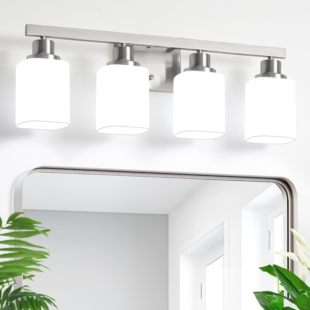 3-Light Bathroom Vanity Light,Modern Matte Black Bathroom Light Fixtures with Square Frosted Glass,Wall Sconces Lighting fixtures Over Mirror Restroom, Living Room Hallway