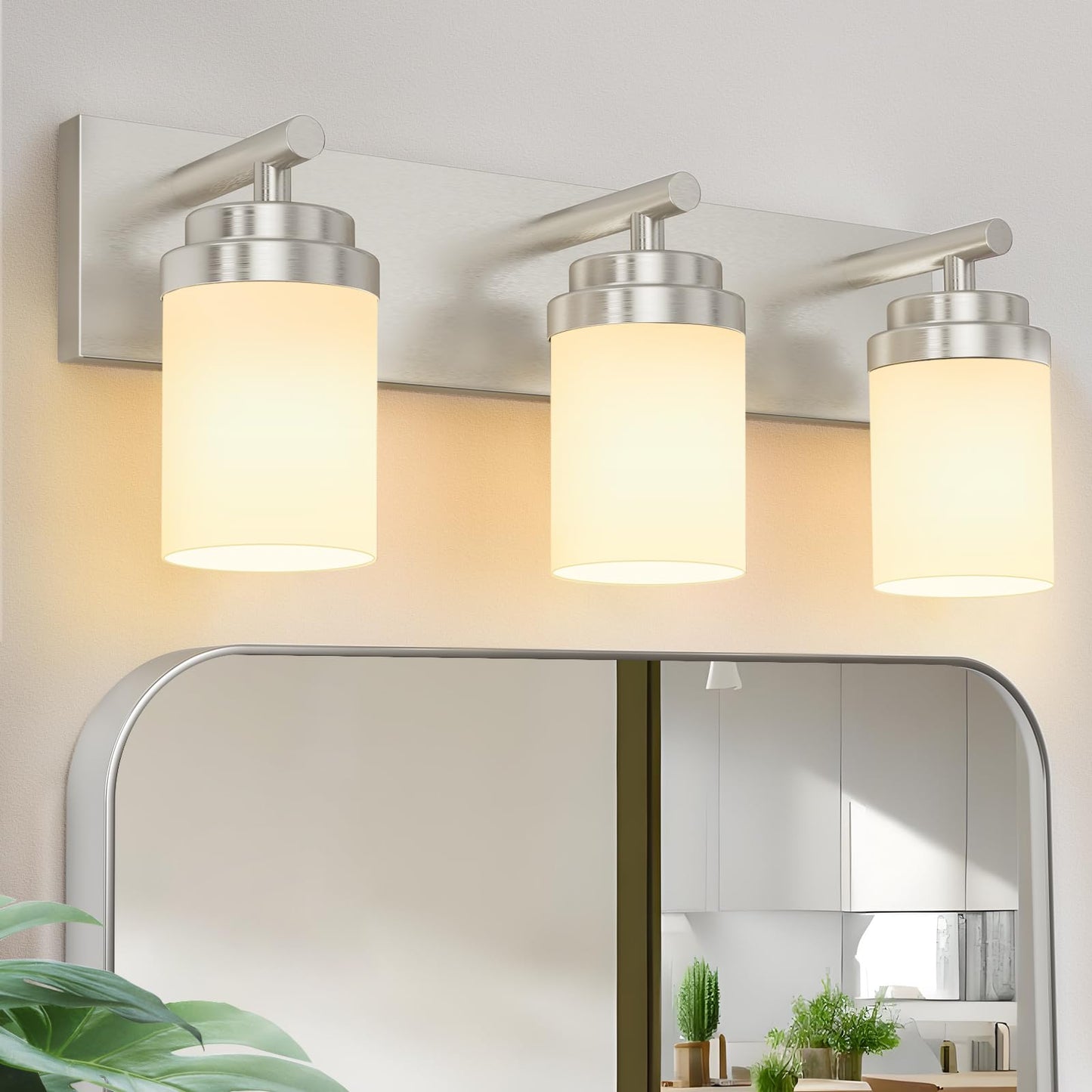 IZORRO Bathroom Vanity Light Fixture, 3-Light 22 Inch Matte Black Bathroom Light Fixtures Over Mirror, with Clear Glass Shade, Modern Farmhouse Vanity Lights, Rustic Restroom Lighting Fixtures