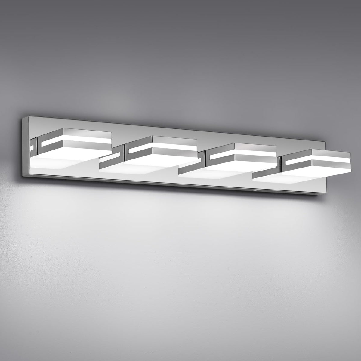 Modern LED Small Black Acrylic Bathroom Lights Fixtures 3-Light | Wall Lighting,Vanity Lights for Bathroom Over Mirror 6000K 350°Rotate（No Assembly Required）