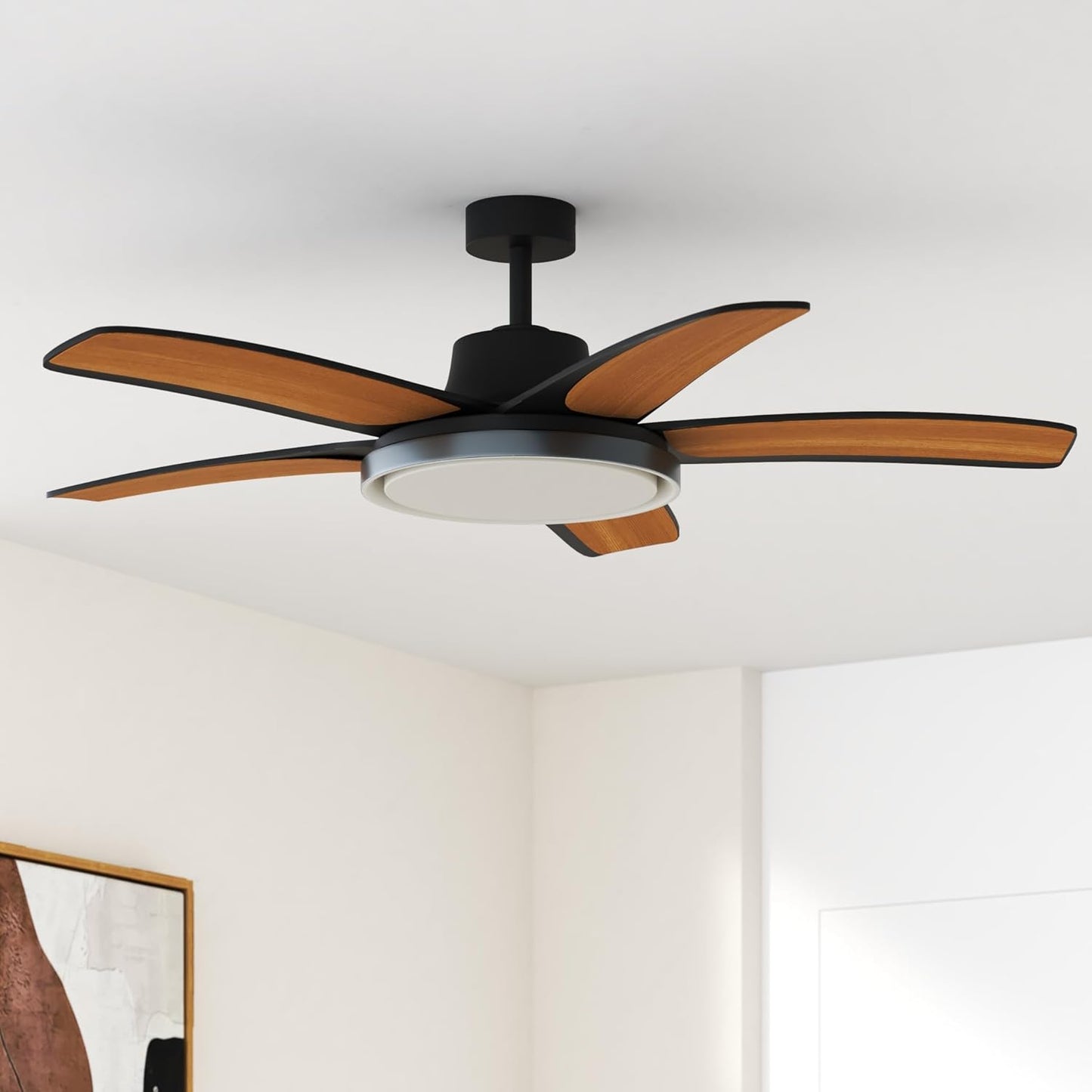 DREO Smart RGBIC Ceiling Fans with Lights, Low profile Ceiling Fan with Alexa/App, 52'' Dimmable Lighting & Color Tuning, 25dB Quiet for Living Room, Game Room, Easy Installation, Black, 2026 Upgraded