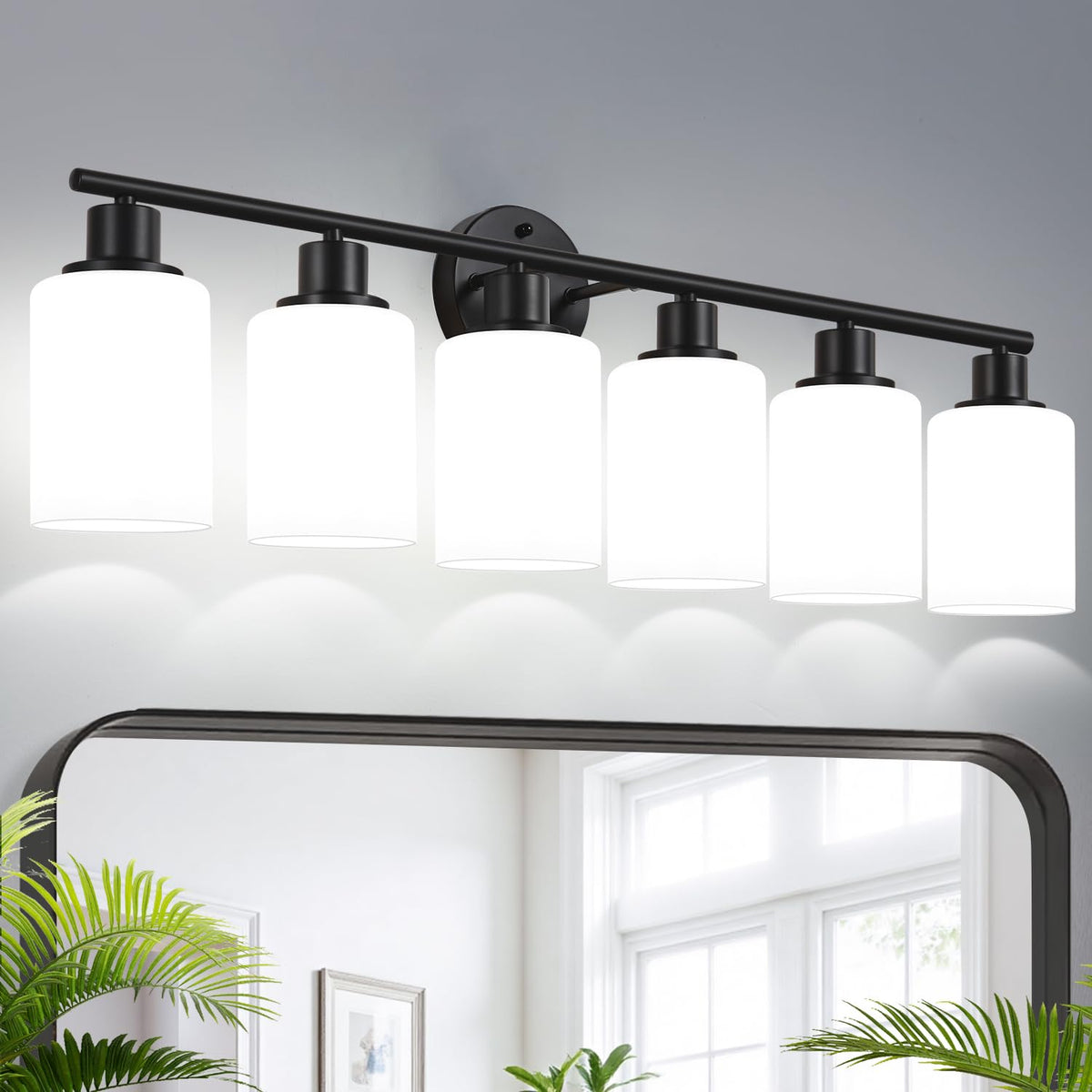 Zarbitta 3-Light Bathroom Light Fixtures, Brushed Nickel Vanity Light, Farmhouse Wall Lights with Clear Glass Shade, Bathroom Wall Lamp for Mirror Kitchen Bedroom Hallway Living Room Hallway Cabinet